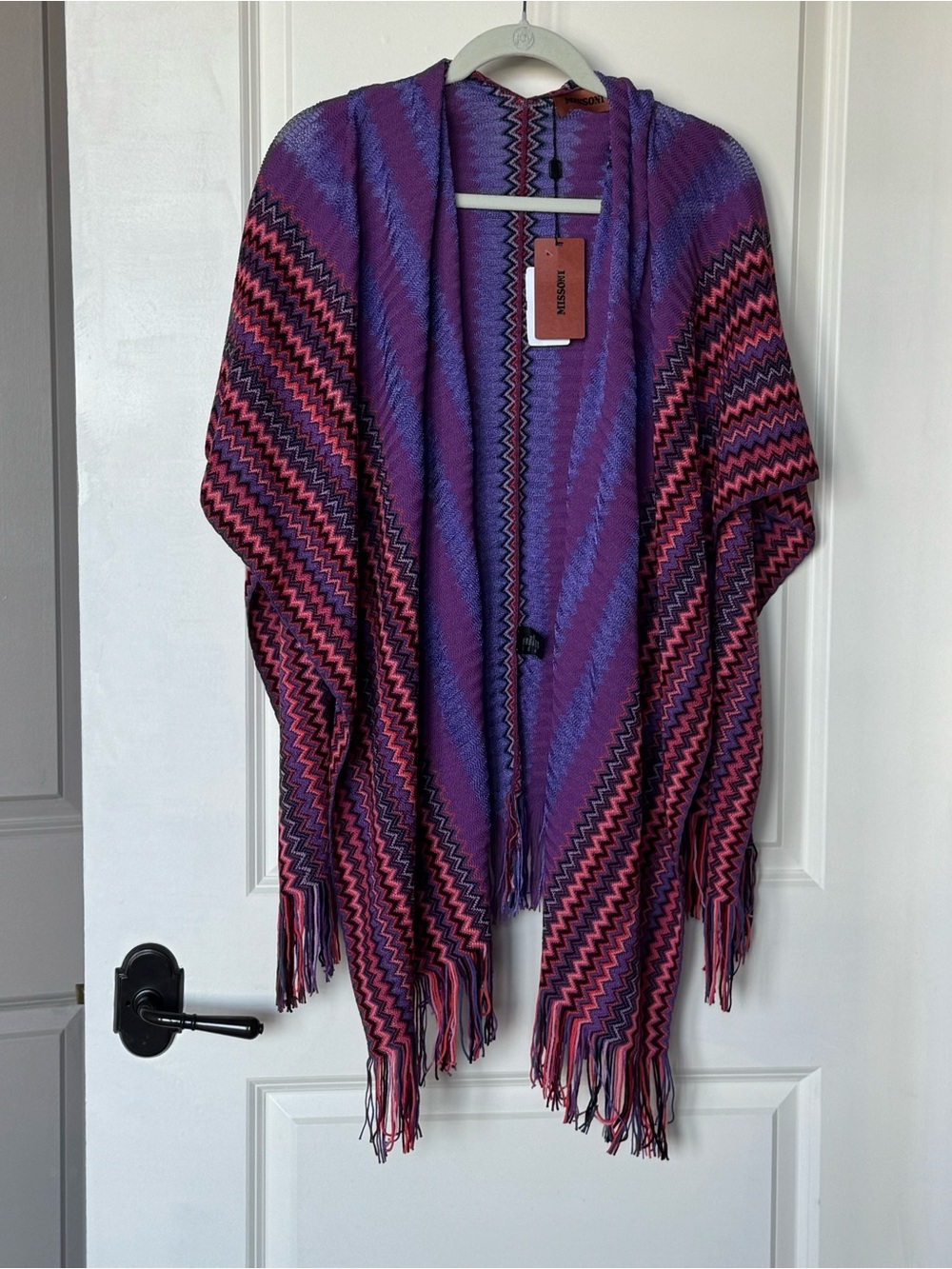Missoni Wool Blend Poncho, Cape Shawl -Fringe NWT